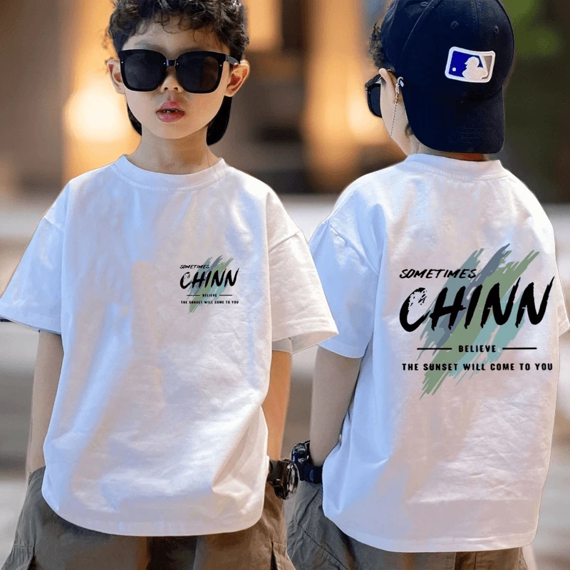 【100%纯棉】男童短袖t恤2024新款上衣夏季纯棉中大童夏款男孩半袖