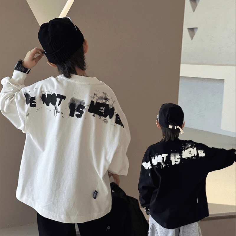 男童t恤长袖春秋2025新款儿童洋气打底衫男孩纯棉上衣中大童体恤