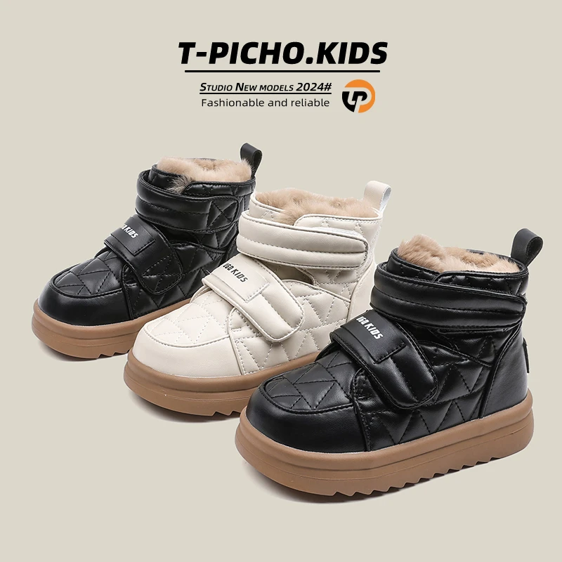 2025冬季新款儿童时尚雪地靴时尚男童女童棉鞋加绒保暖靴-83206