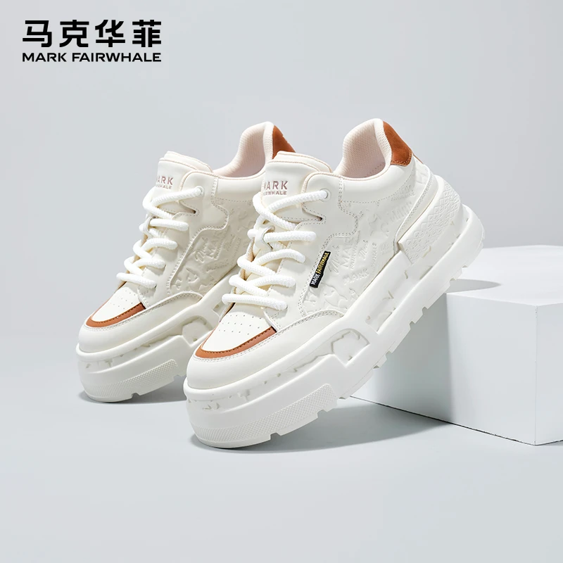 马克华菲男鞋厚底增高面包鞋2025新款加绒保暖潮鞋时尚百搭板鞋男