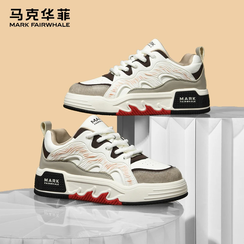 马克华菲男鞋高级感冬季新款潮鞋百搭厚底增高休闲鞋运动男士板鞋