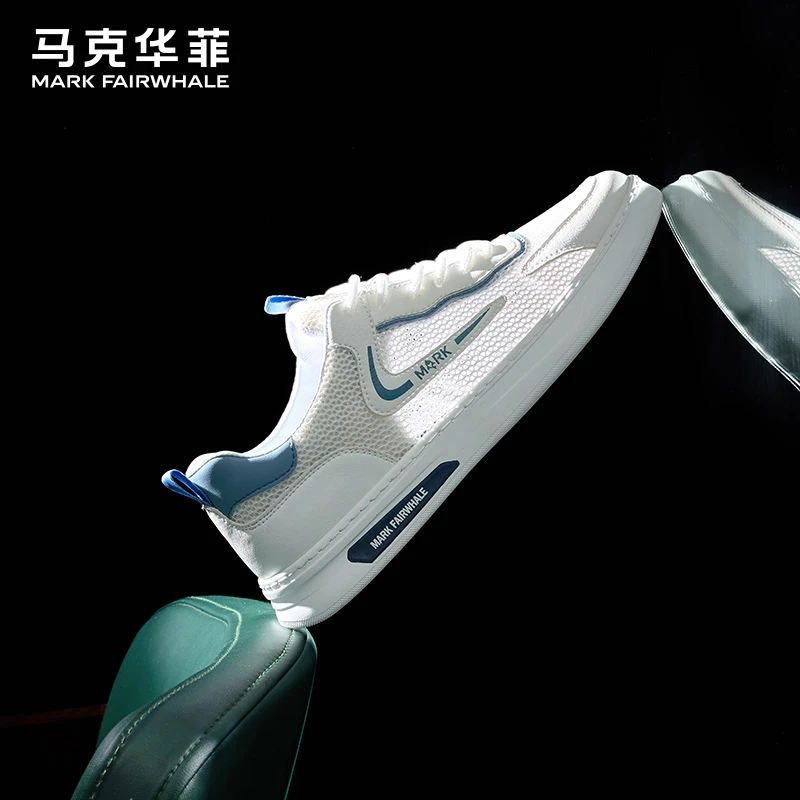 马克华菲男鞋冬季2025新款流行网面鞋男士小白板鞋低帮鞋子男潮鞋