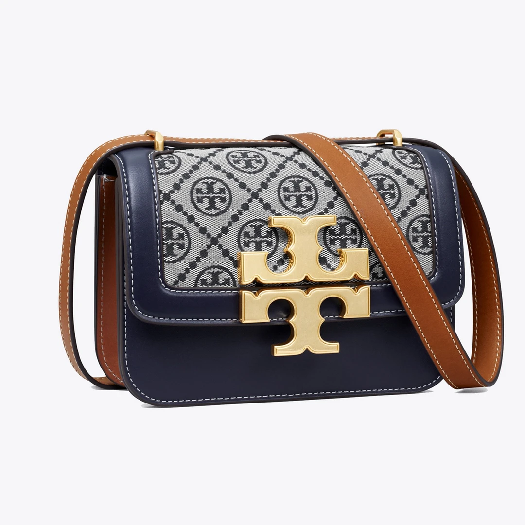 99新 TORY BURCH/汤丽柏琦 经典老花小金砖单肩包斜挎包