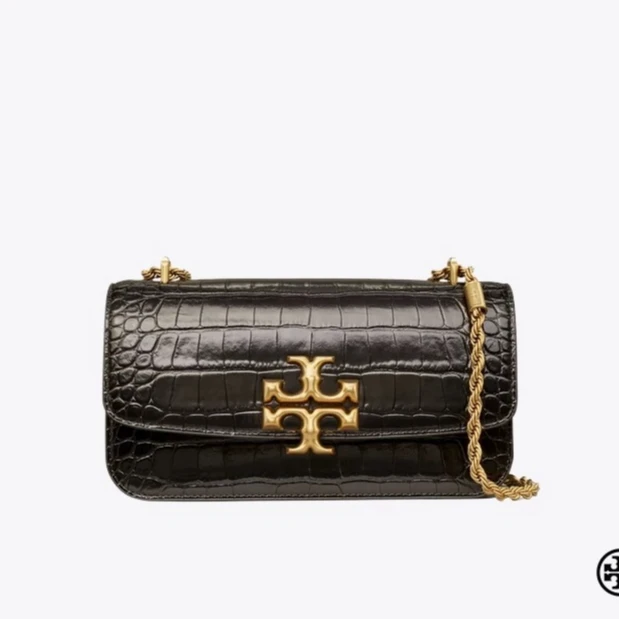 99新 TORY BURCH/汤丽柏琦 ELEANOR链条单肩包鳄压纹法棍包女包