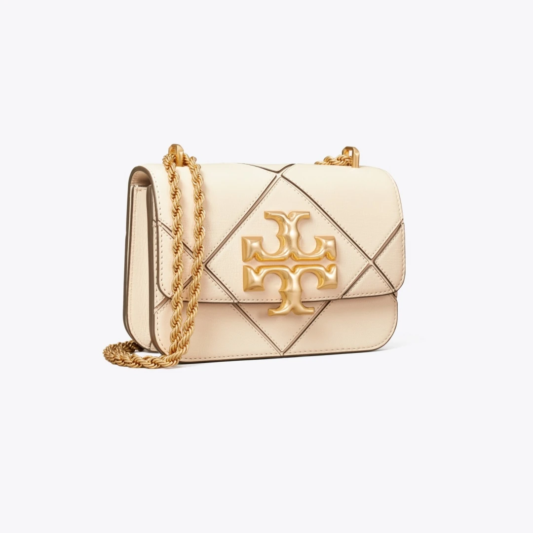 全新未使用 TORY BURCH/汤丽柏琦 Eleanor菱格小号链条斜挎包