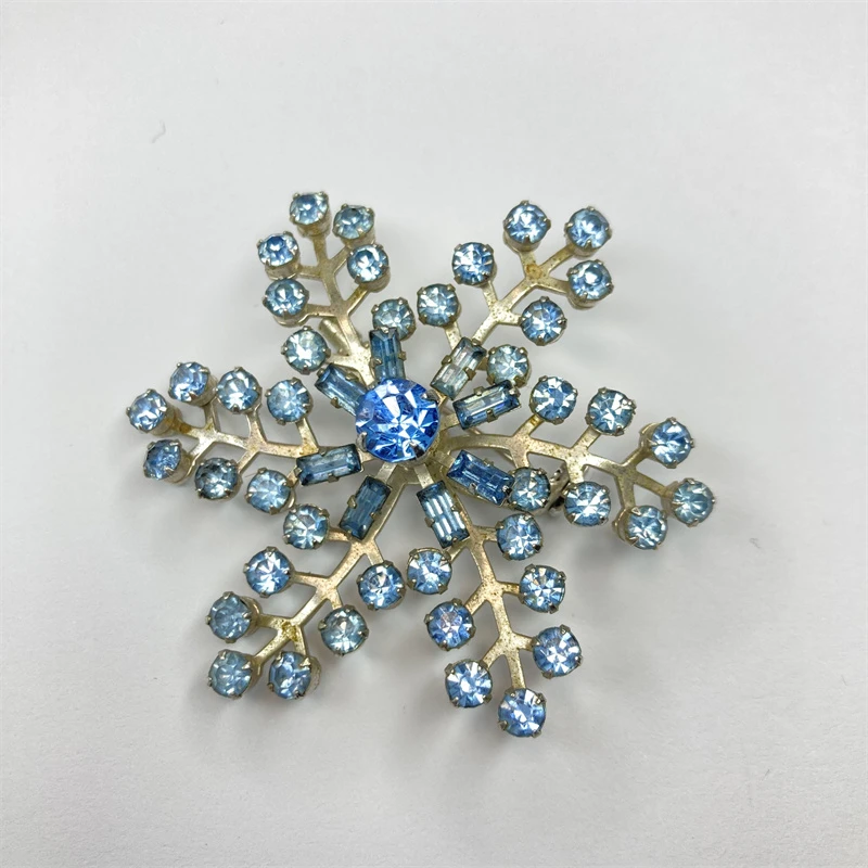 合金胸针 coro蓝色雪花胸针1-3【2061202-004】