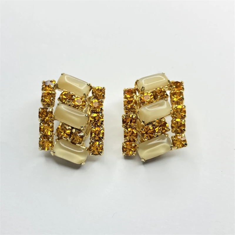 合金耳饰 weiss鹅黄琉璃耳环1-10【2061119-051】