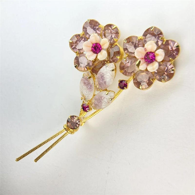 合金胸针 juliana粉色小花朵胸针1-12【20241022-042】