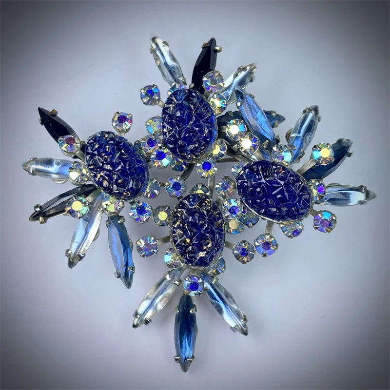 合金胸针 无标judylee蓝色马眼錾刻琉璃胸针1-12【2061031-030】