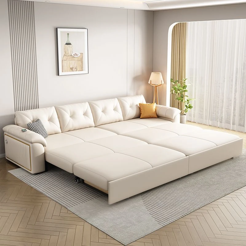 沙发床猫爪皮客厅折叠直排两用家用三人位创意免洗单人三人位储物