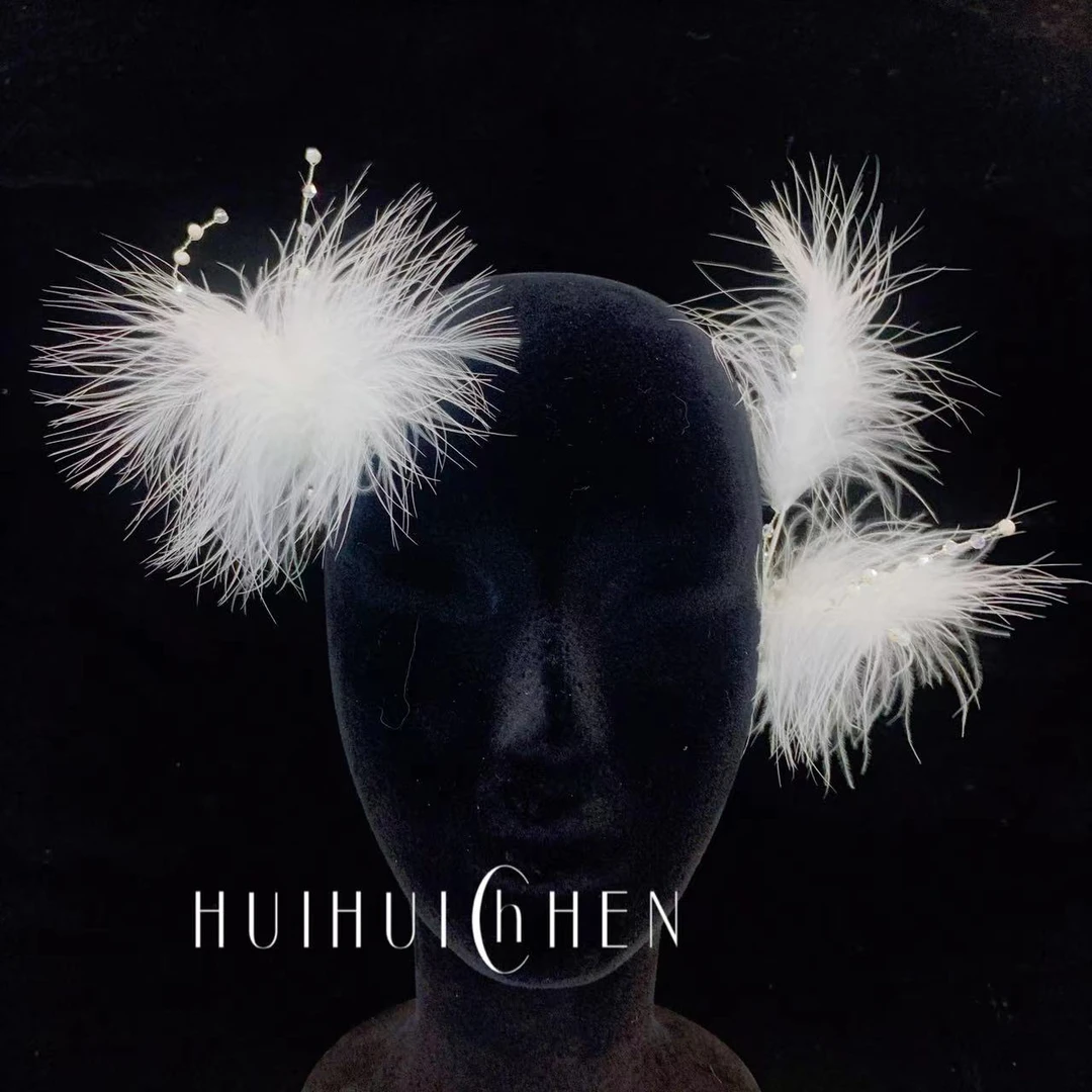 惠惠CHEN 冬日私羽边夹 气质网红时尚百搭复古古风新娘秋冬毛绒冬