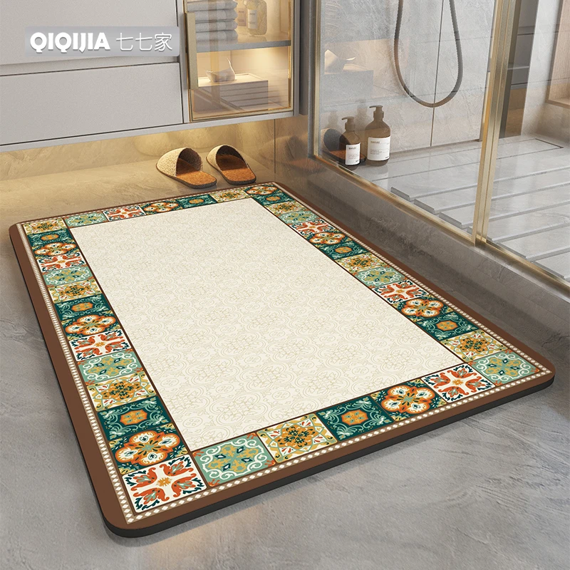 卫生间地垫吸水防滑垫垫子软硅藻泥脚垫厕所门口防滑免洗浴室地毯