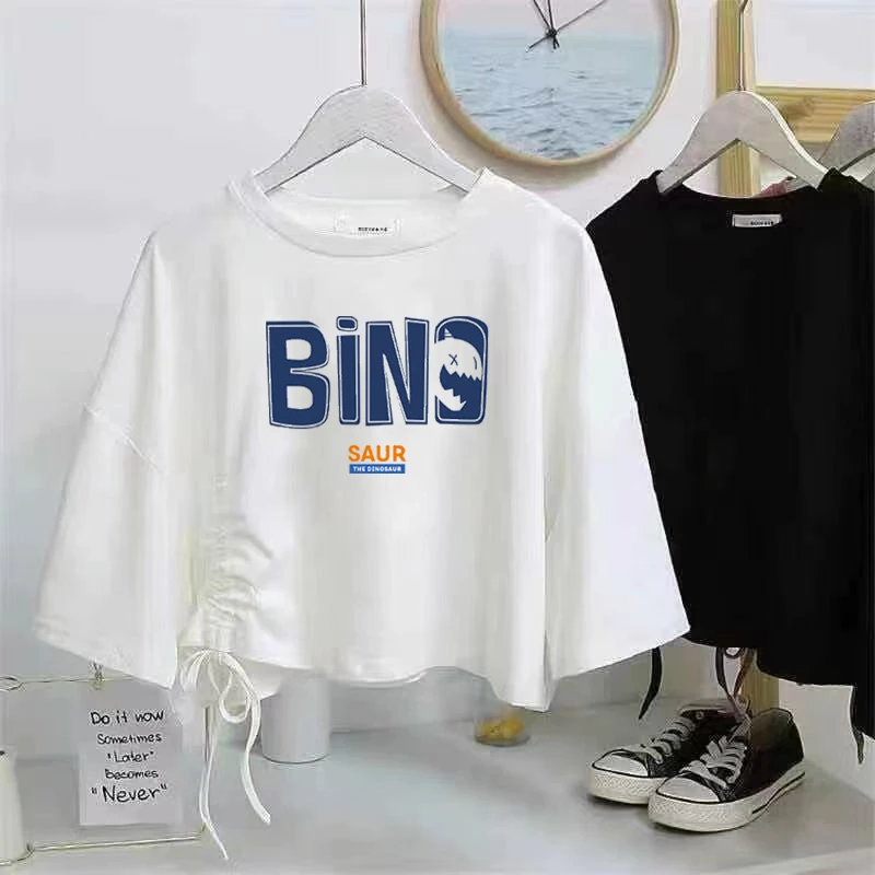 短袖白T恤显瘦夏季女潮流韩版白不规则百搭别致精致短款上衣遮肉