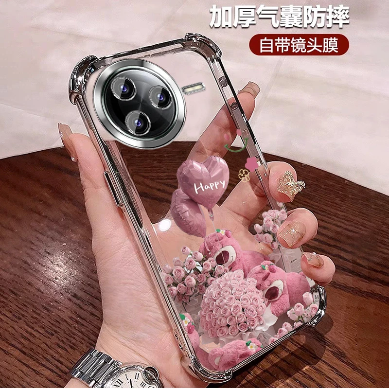 适用小米Civi5pro手机壳防摔气囊透明硅胶可爱玫瑰花女士网红轻奢