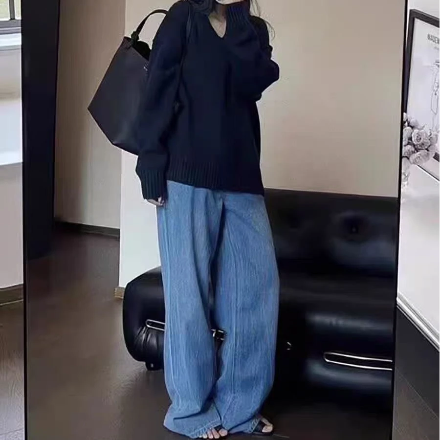 【702杂a】舒适阔腿牛仔裤