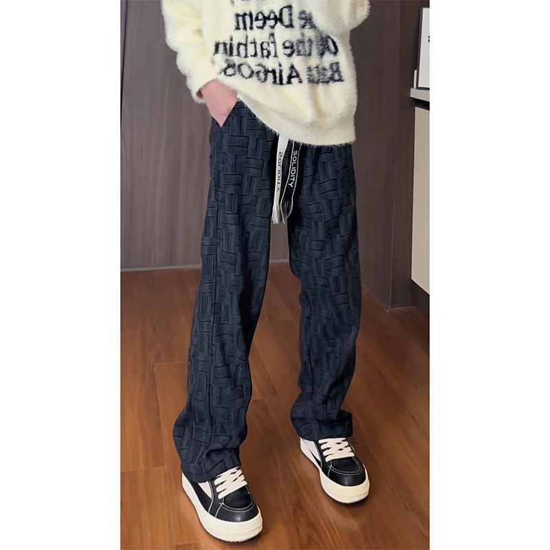 秋冬季裤子男美式炸街复古灯芯绒男士学生休闲款宽松微阔直筒卫裤