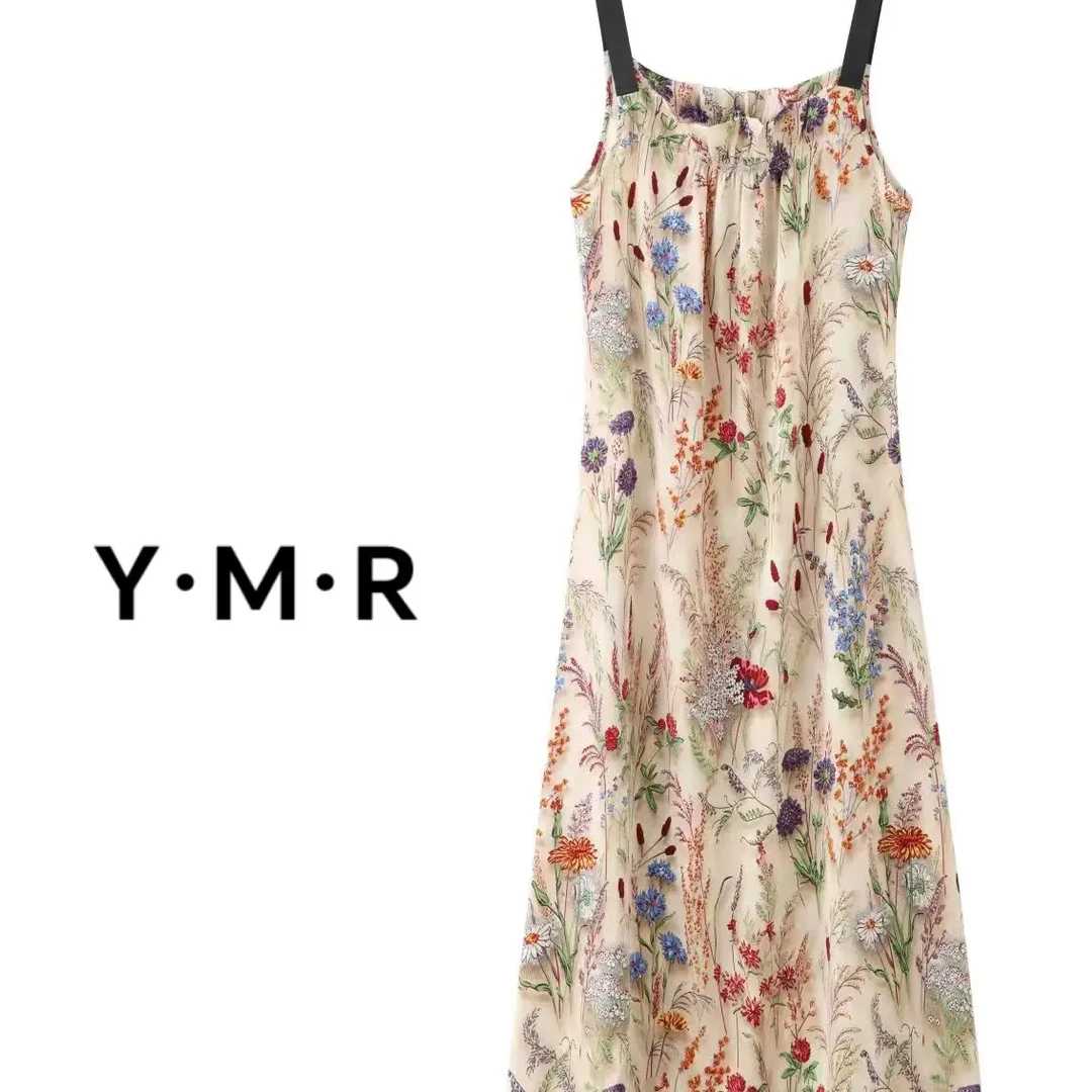 优雅夏季舒适简洁大方女装连衣裙裙子碎花长裙吊带裙2305