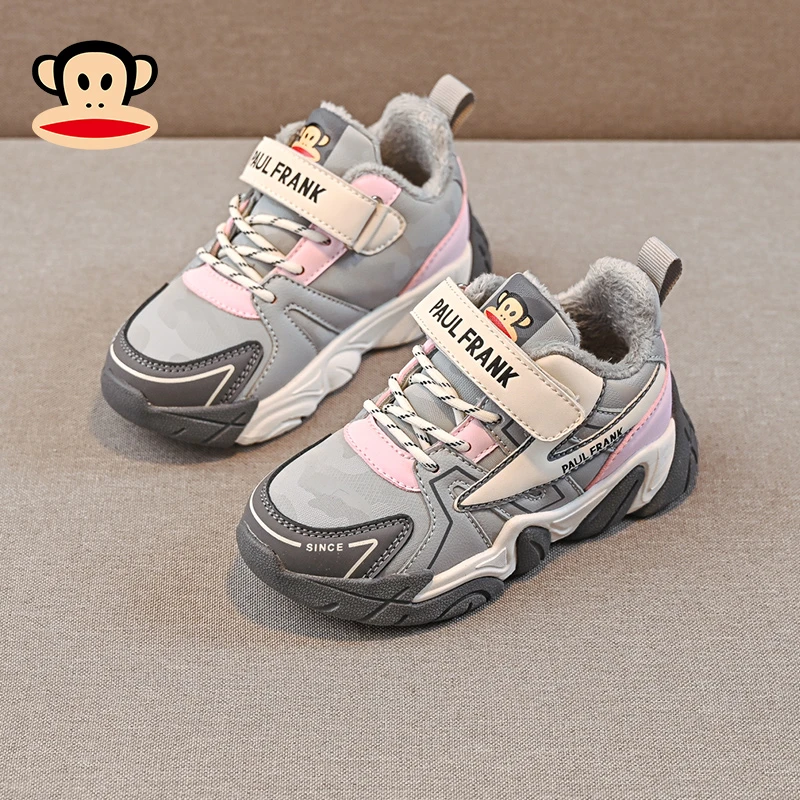 paul frank/大嘴猴加绒冬鞋中大童2022冬季新款二棉鞋儿童运动鞋