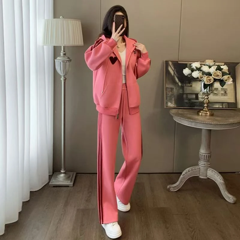 200斤胖mm春秋季大码女装休闲套装宽松显瘦百搭减龄运动服两件套
