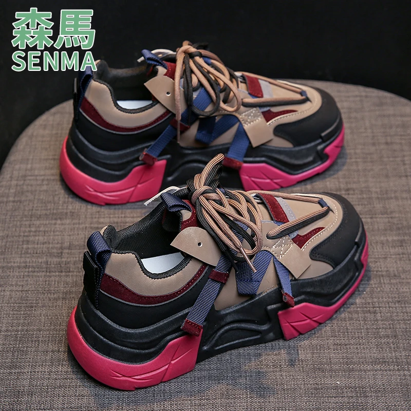 SENMA森马2023秋冬季新款韩版软底老爹鞋女潮鞋休闲跑步百搭板鞋