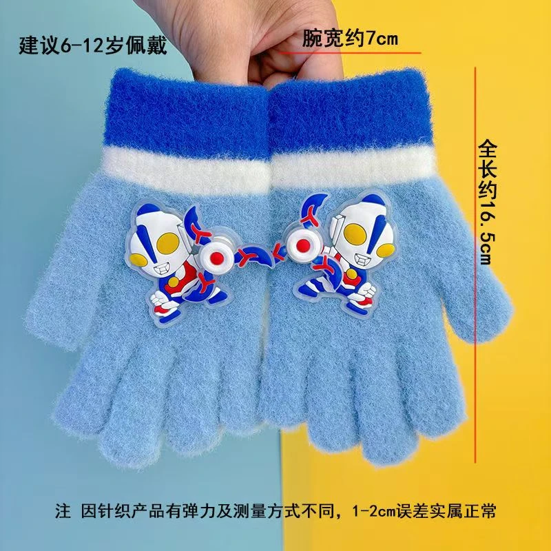 男孩手套6到12岁冬季防冻男童卡通酷帅五指儿童全包分指保暖防寒