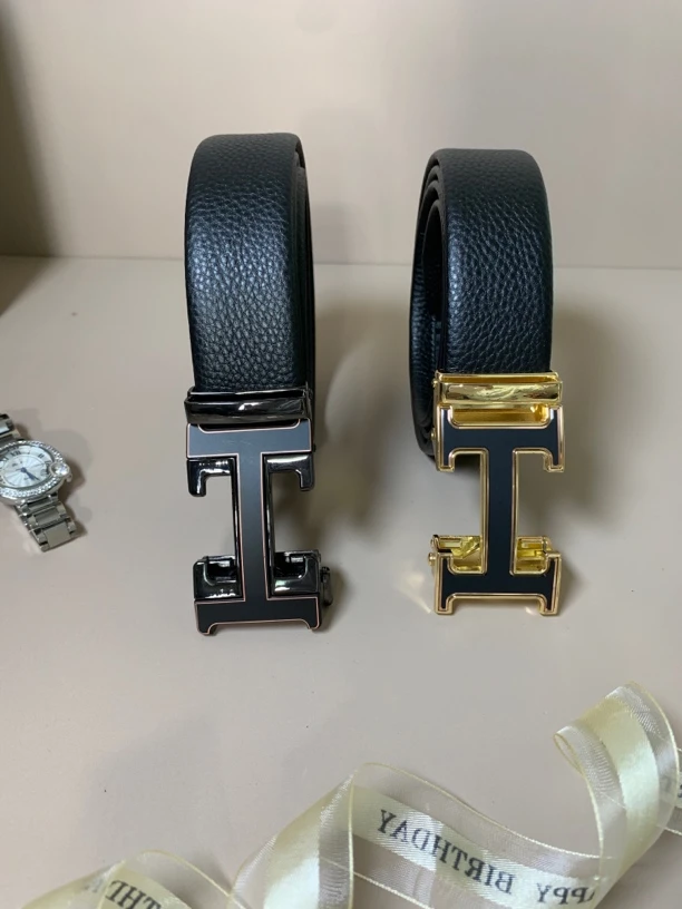 男士头层牛皮自动扣皮带TH扣纯牛皮时尚休闲真皮腰带年轻人潮裤带