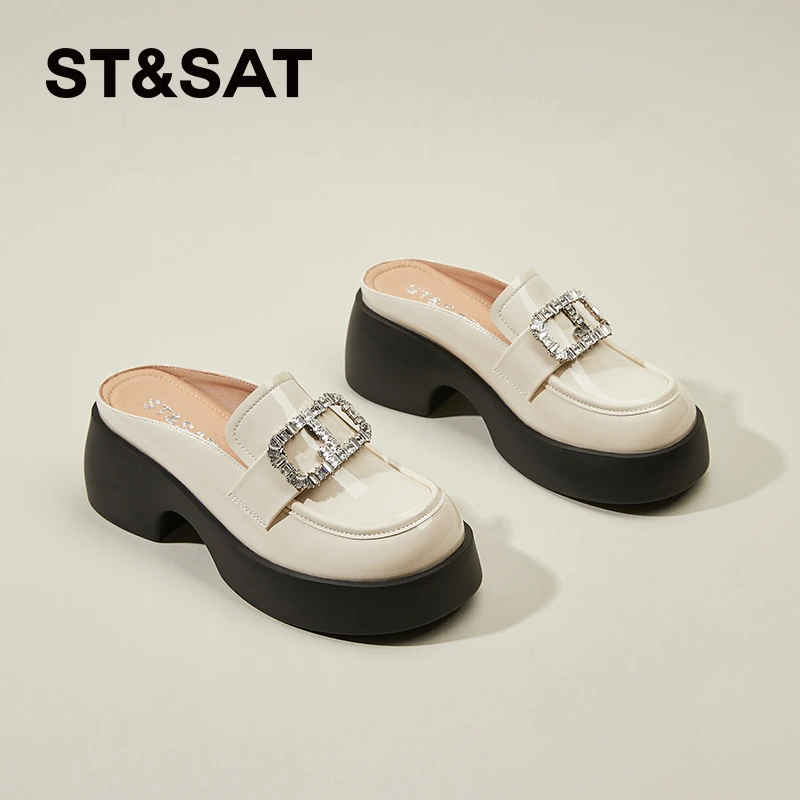 星期六包头半拖鞋女外穿夏季新款懒人高级感凉拖鞋厚底增高女鞋子