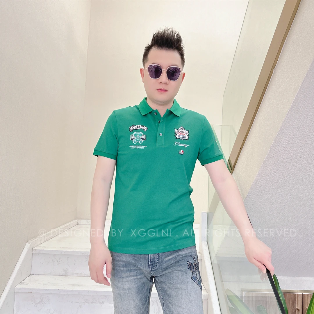 夏季款MOCSS胸前六个标男士品质高端轻奢洋气上档次短袖POLO衫