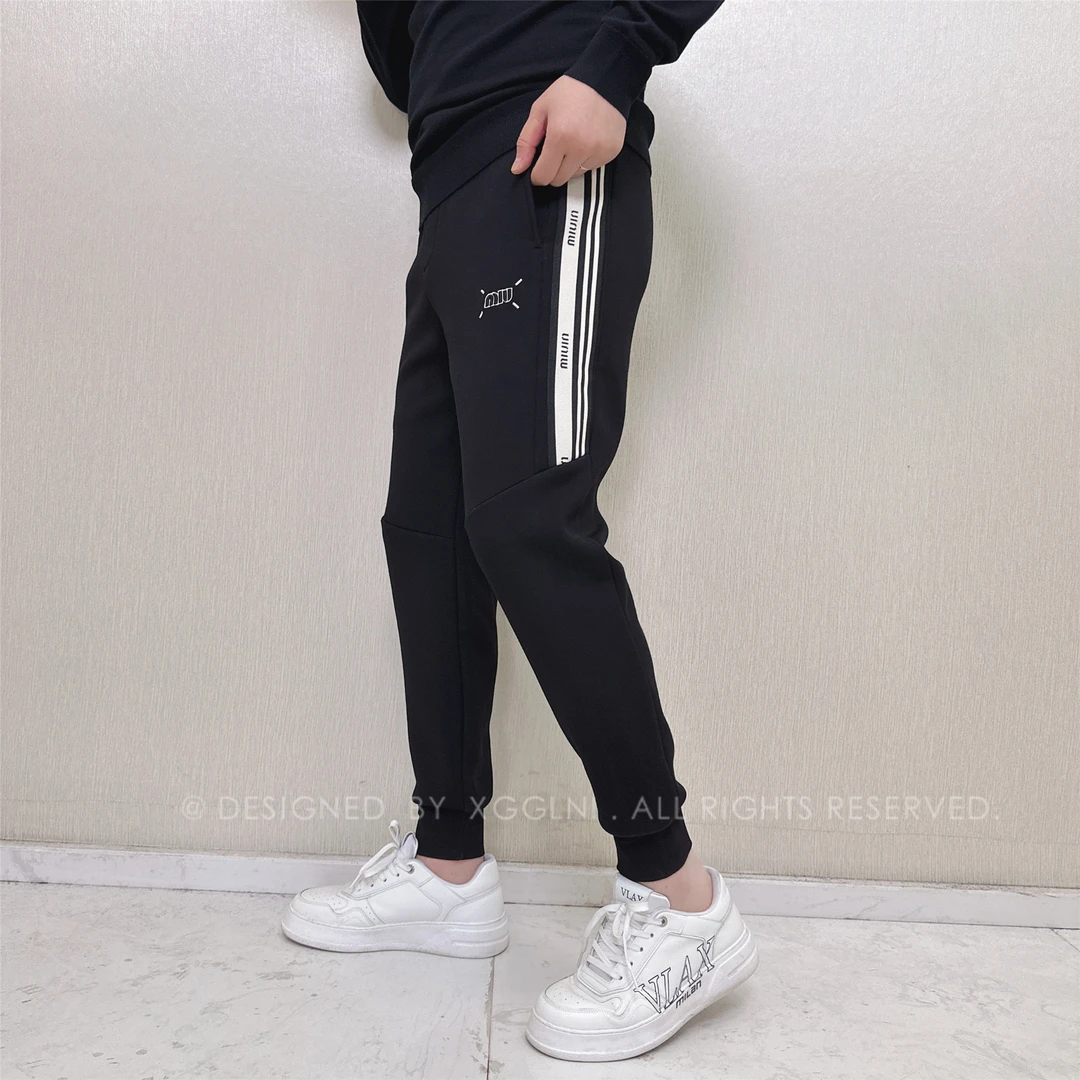 冬季款JX四白点中正反M轻奢男款潮流高级感潮牌加厚男裤休闲裤