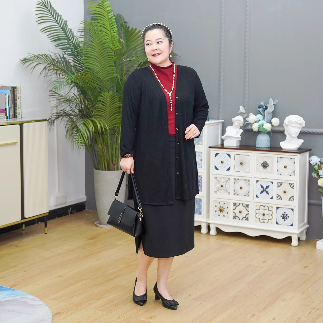 娜丹静原创轻奢洋气时尚显瘦妈妈装冰丝针织中式开衫外搭ZT22281