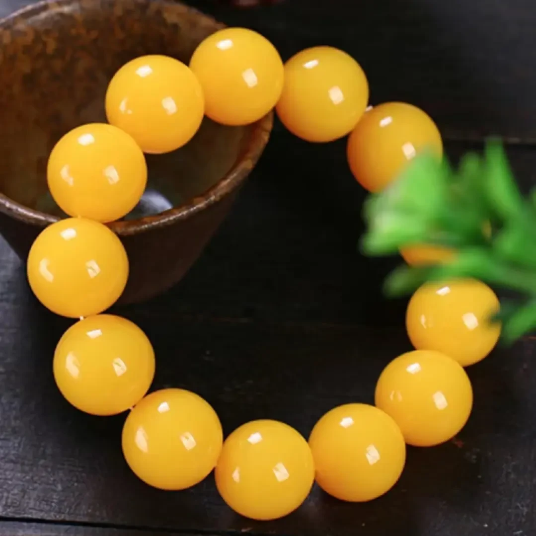 h001经典鸡油黄素圈单圈手串百搭男女款多尺寸手串