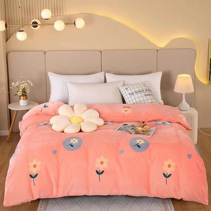 牛奶绒被套加绒双面绒单件冬季加厚防静电双人学生宿舍高支高密