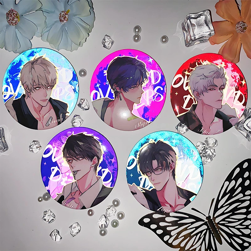 恋与深空反光徽章祁煜沈星回黎深夏以昼秦彻动漫炫酷双闪吧唧谷子