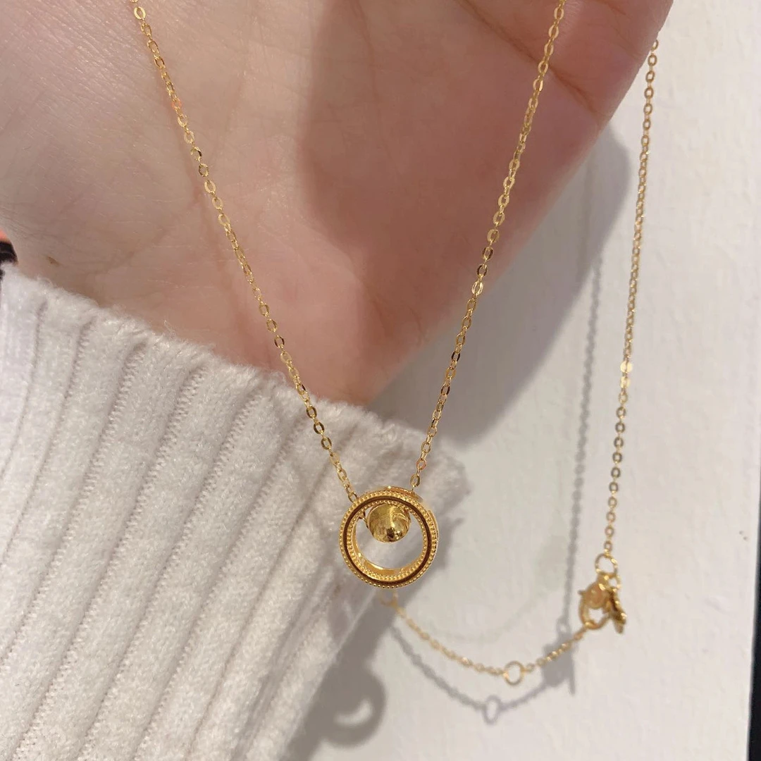 铜合金项链 时来运转项链女小众设计时尚转运珠高级感锁骨链颈链