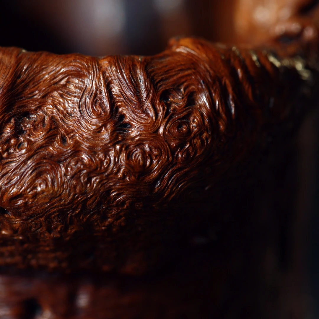 观故荔枝木笔筒 一木整掏制浑朴天成纹理似水气韵闲纳物增添雅趣