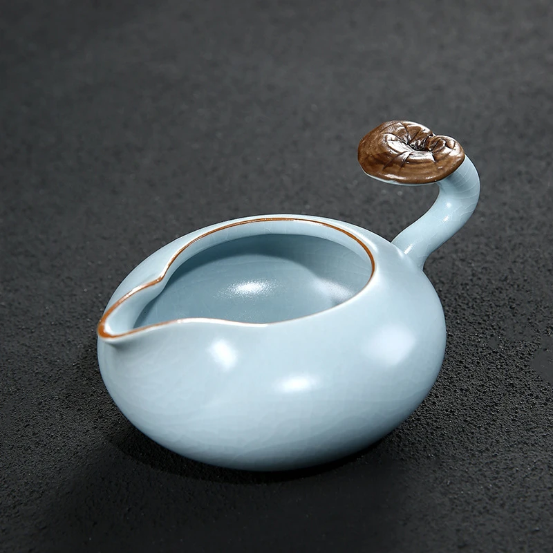 汝窑公道杯大号公杯茶海分茶器开片冰裂茶漏功夫茶具陶瓷汝瓷