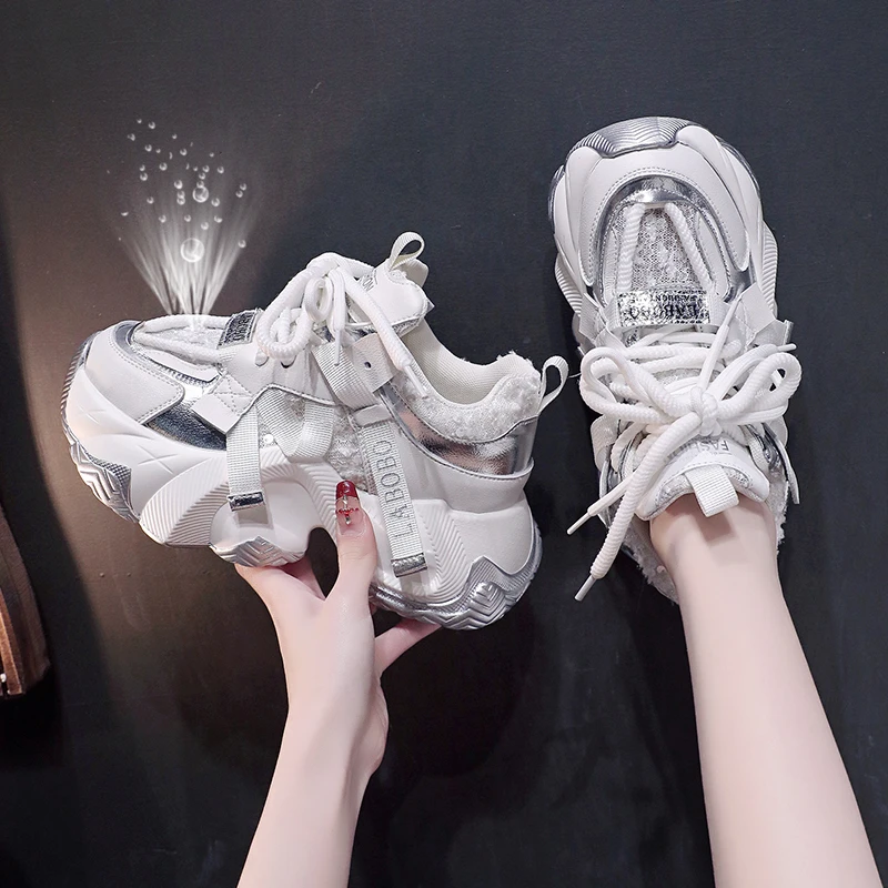 男女同款情侣鞋厚底休闲老爹鞋女2025夏季新款网面透气百搭运动鞋