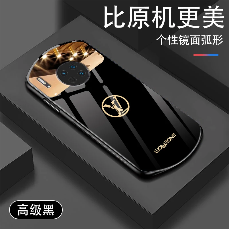 华为mate30手机壳椭圆形补妆镜面mate30pro全包防摔硅胶曲屏5g壳