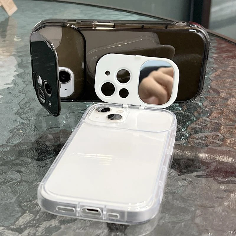 透明补妆镜适用iphone14手机保护壳13promax苹果12矽胶11防摔网红