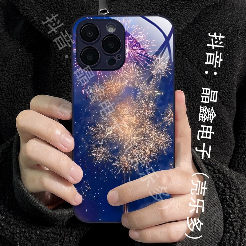 适用苹果15promax/华为/小米/oppo/vivo新春烟花高级感唯美手机壳