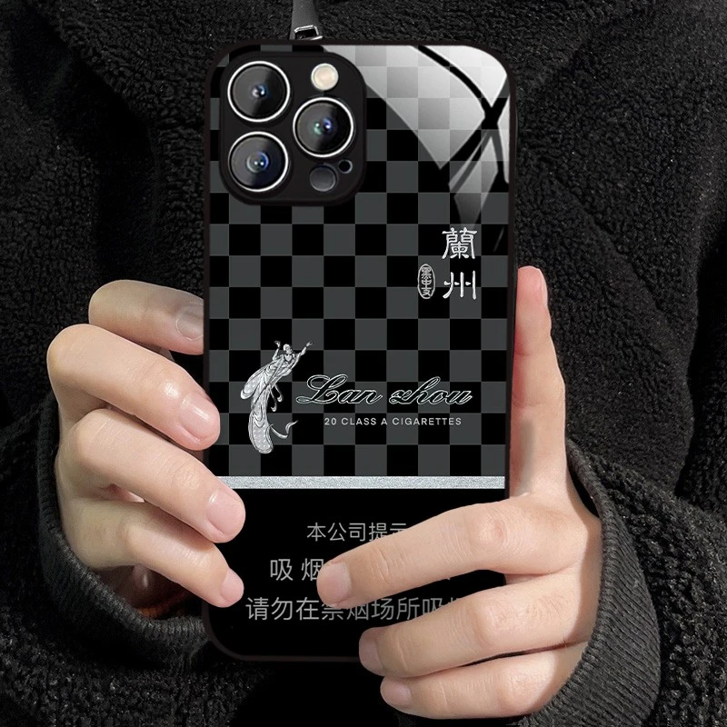 适用苹果14/华为/小米13/oppo/vivo创意烟盒黑中支兰州高级手机壳