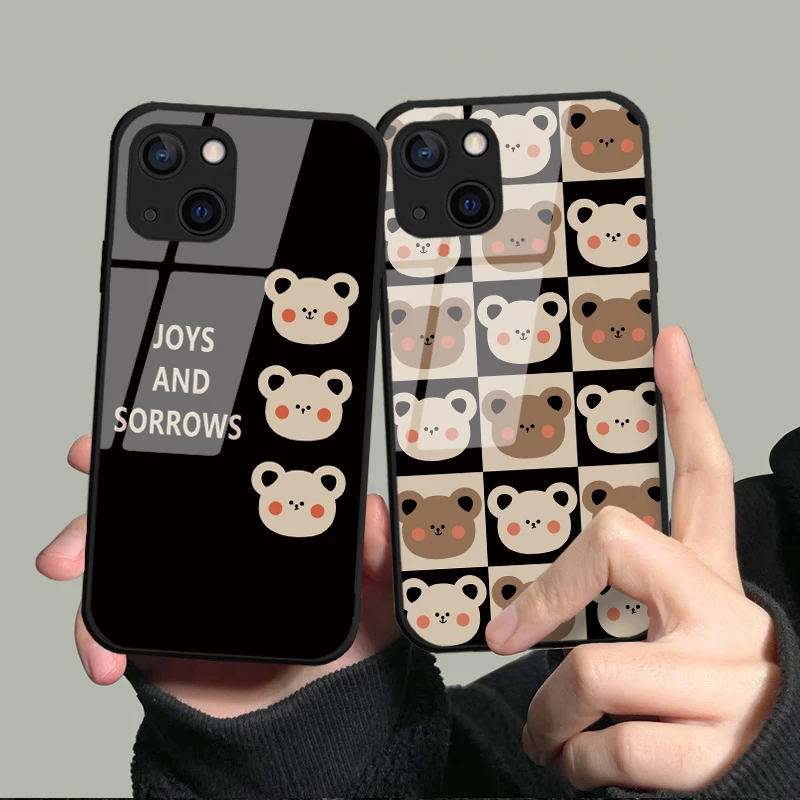 适用于苹果/华为/小米/oppo/vivo可爱表情小熊小众创意手机壳新款