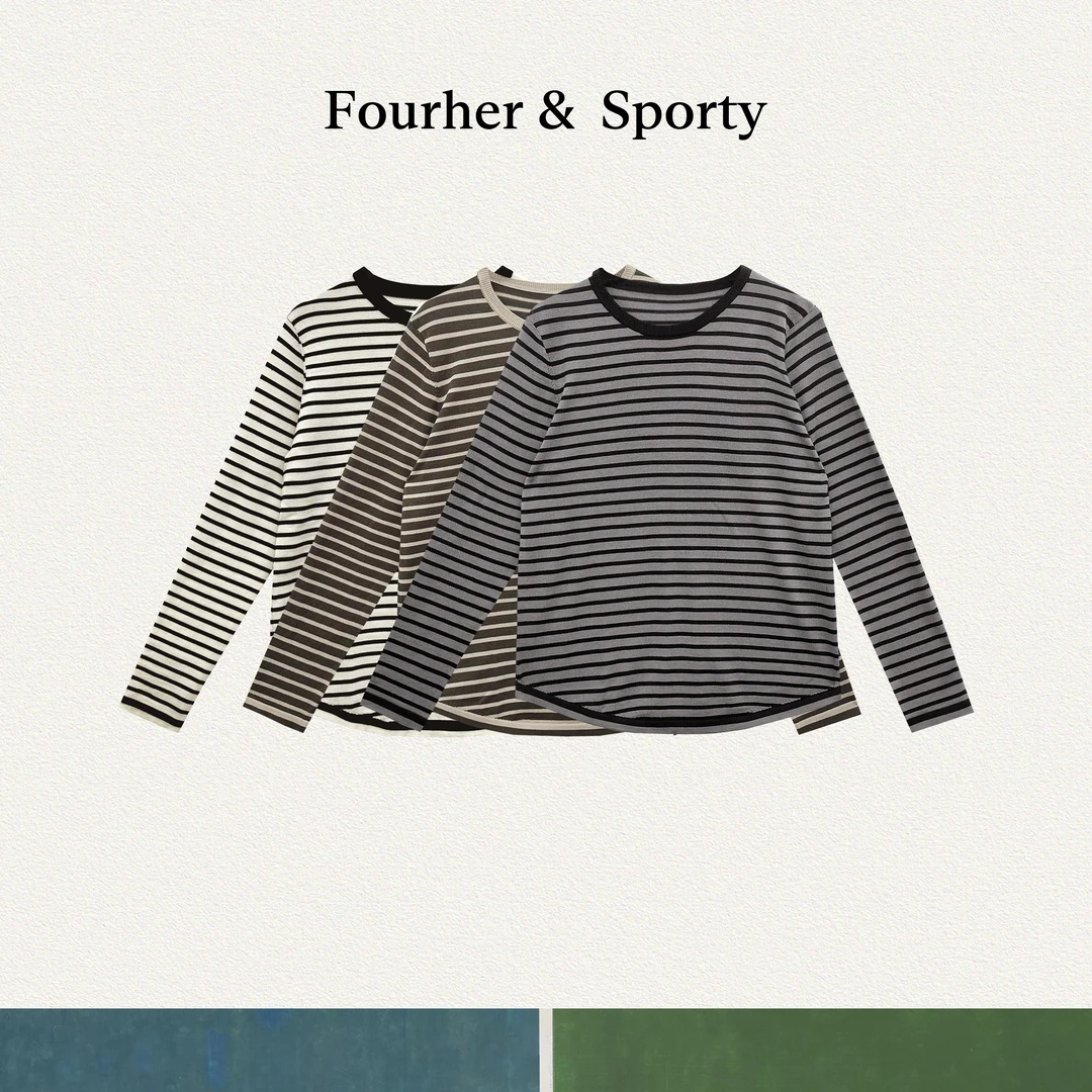 FOURHER 沉溺条纹 松弛利器Sporty 时髦底蕴 羊毛条纹长袖