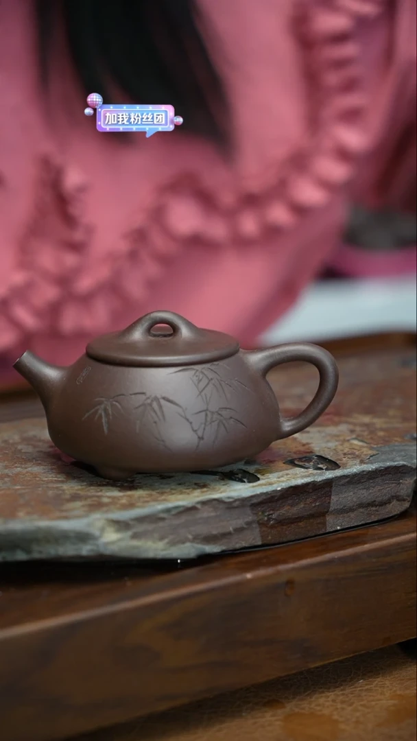 【闪购商品】紫砂茶壶老紫泥小景州石瓢120cc左右