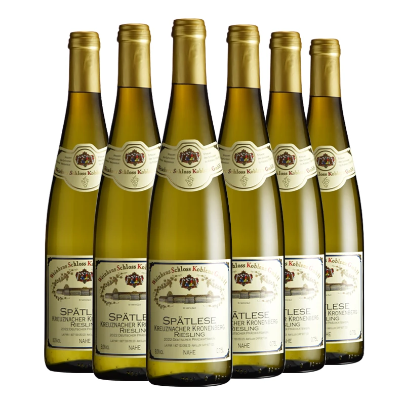 德国原瓶进口科布伦兹堡晚收雷司令甜白葡萄酒那赫单一园riesling