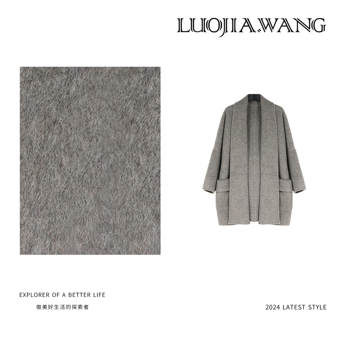 LUOJIAWANG复古经典质感慵懒羊毛牦牛绒大衣外套