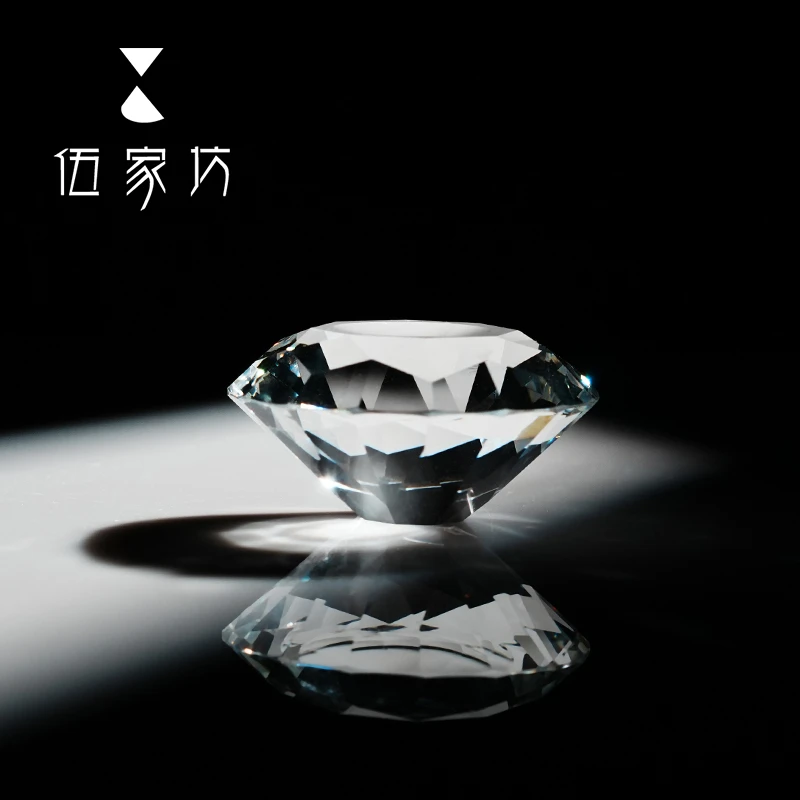 伍家坊不墨钻石盖置水晶玻璃茶具高档茶道器具送礼礼盒