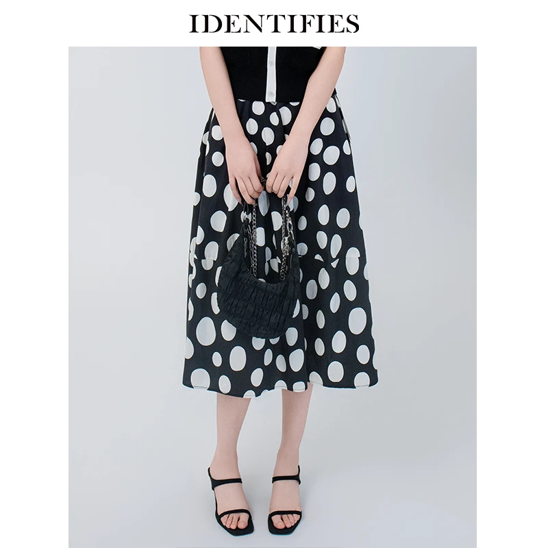 IDENTIFIES/易缔媤复古显瘦半身裙碎花气质高腰时尚春夏DE23040