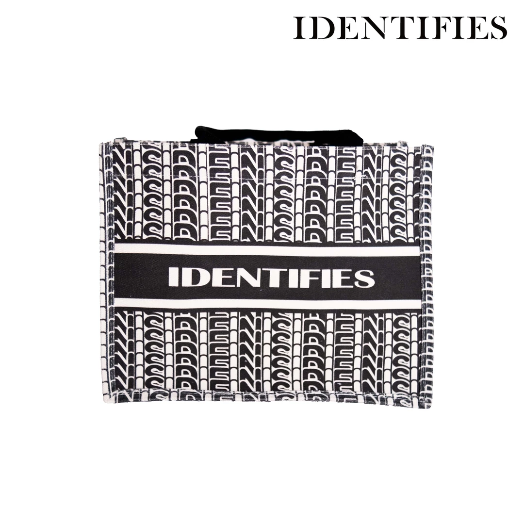 IDENTIFIES时尚女士便携印花托特包白色复古