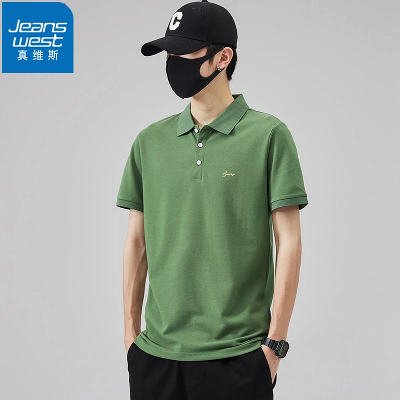 真维斯2025新款夏季Polo衫男士休闲时尚弹性翻领帅气百搭短袖男